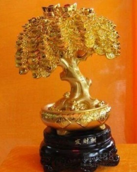 金色招財，聚寶生輝——西安高檔金色招財樹桌擺批發指南